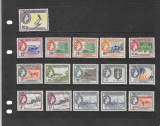 BRITISH VIRGIN ISLANDS 1956 62 QEII 1/2c $2.40 with shades mh