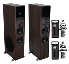 Rockville TM80D Dark Wood Home Karaoke Machine System w/ 2 8" Subwoofers