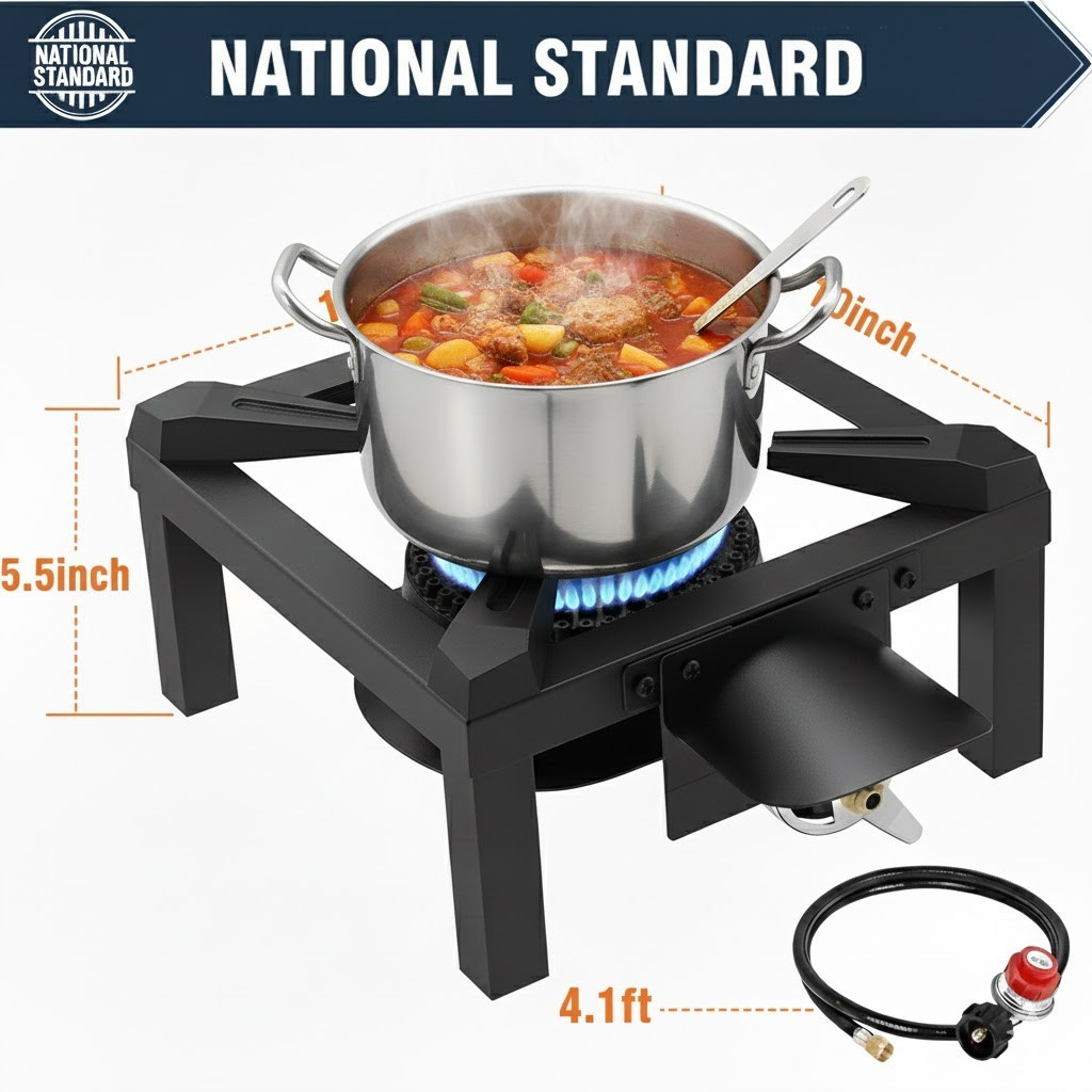 High Output Propane Outdoor Burner Single Stove Heavy Duty Camping Cooking Gas