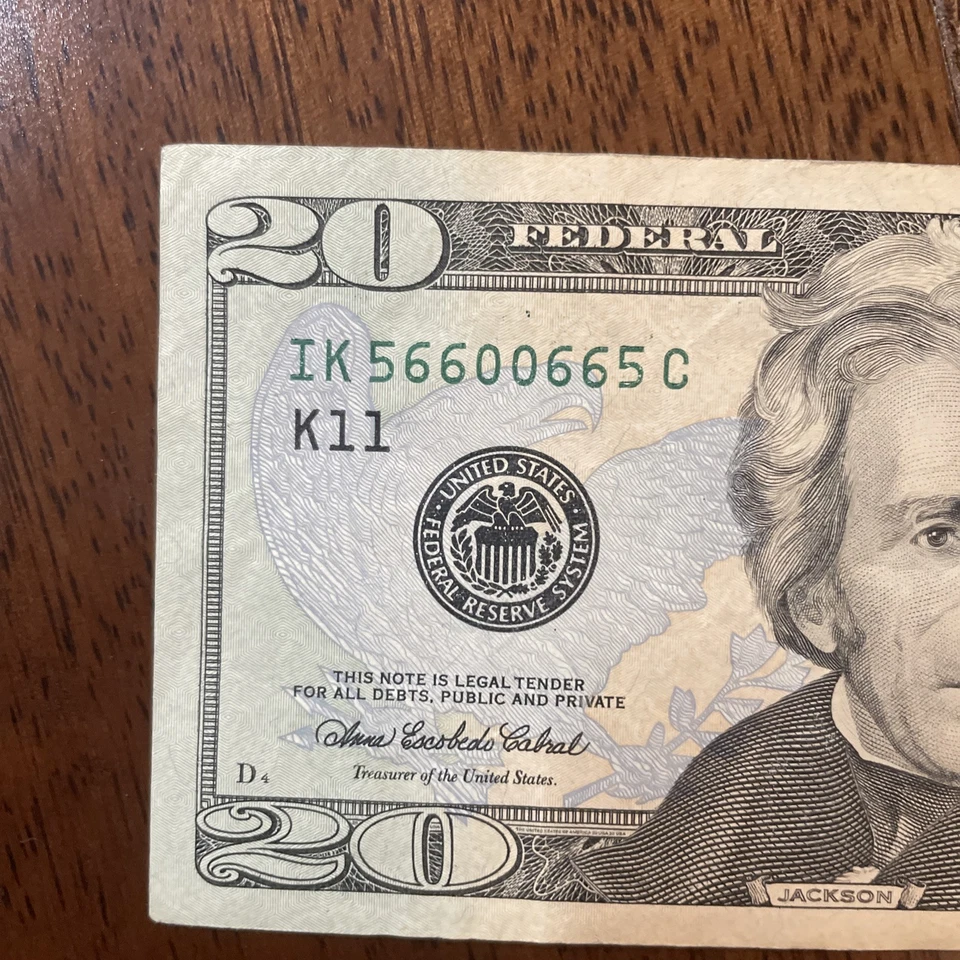 Fancy Serials Numbers “RADARS” Trinary Oldest $20 2006 IK(56600665)C Collectors - Image 2 of 4