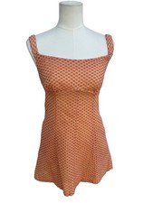Free People Peach Coral Textured Mini Dress Off Shoulder Boho Small