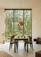 Scandinavian Dining Chairs Green Bouclé Set of 4 Dining Room Chairs