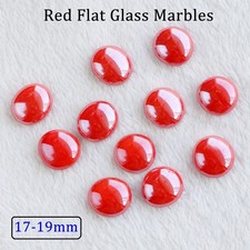 Red Flat Glass Marbles 17-19mm DIY Craft Accessories Vase Fish Tank Decoration