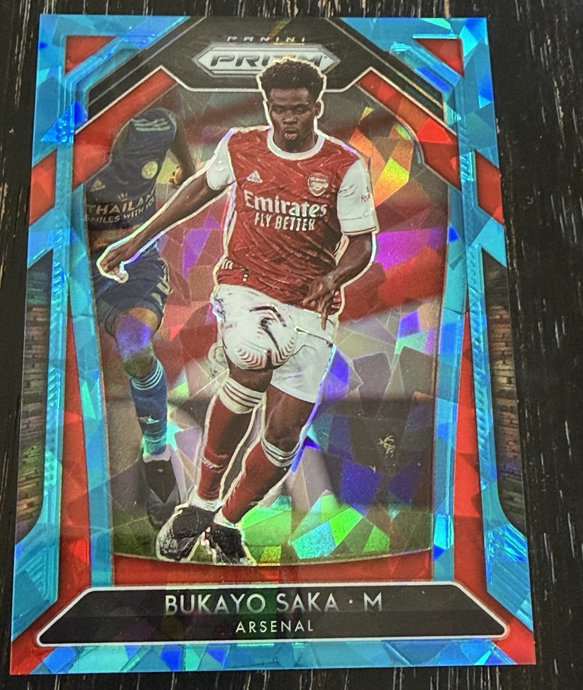 Bukayo Saka 2020-21 Panini Prizm Premier League Blue Ice Rookie /75 Arsenal RC