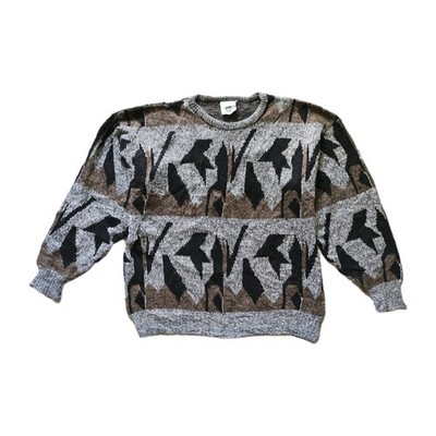 Vintage New Fast Herren Strickpullover Gr M Grau 