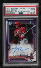 2021 Bowman Chrome Prospect Purple Refractor Jose Bonilla PSA 9 MINT Auto 11oq