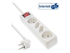 InLine Multi-Outlet 4 seats 2x Shucko 2x Euro with int. white 1.5m, 16441T