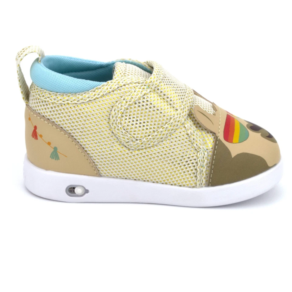 Zapatos para niños pequeños ikiki Cool Llama Squeaky versión 2 | Dorado brillante Foto 3 de 4