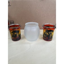 Partylite Savannah Sunrise Tealight Holder 3 Piece Giraffe Elephant P8756 NIB