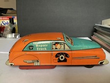 Vintage Lupor Telephone Repair Truck Tin Litho Friction Car 1950s 10.5" USA