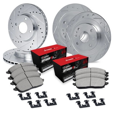 For Hyundai Accent 18-22 Drilled & Slotted Front & Rear Brake Kit w Optimum Pads
