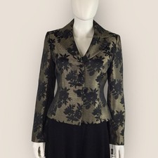 Tahari NWT Gold  Black Blazer Floral Jacquard Evening Jacket Sz 4