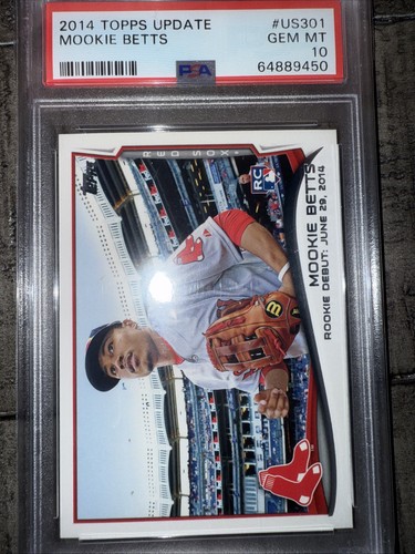2014-Mookie Betts RC. Topps Update. PSA 10. Red Socks. Dodgers. HOF ⚾️📈🔥🐐
