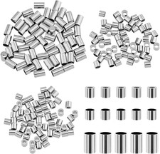 180Pcs 3 Size Stainless Steel Crimp Tube Beads 2/4mm Column Spacer Beads End Sto