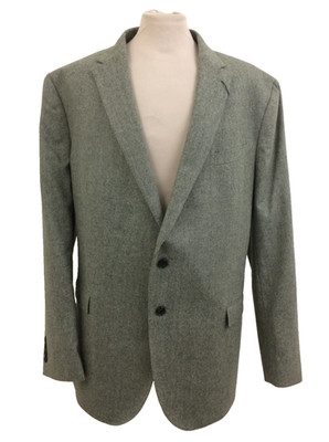 M&S Men's Blazer Size 48'' LNG Grey/Green Italian Wool Blend Tailored Fit New F1