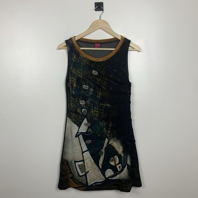 Save The Queen Avantgarde Velour Kleid Ärmellos Größe L Made In Italy Top