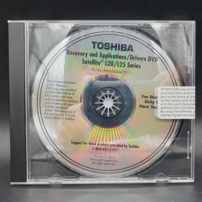 Toshiba Recovery and Applications Drivers DVD Satellite L20 L25 Series Sealed