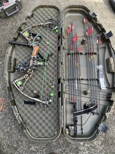 Compound Bow Camo Finish with Case, Arrows, Sight, Stabilizer