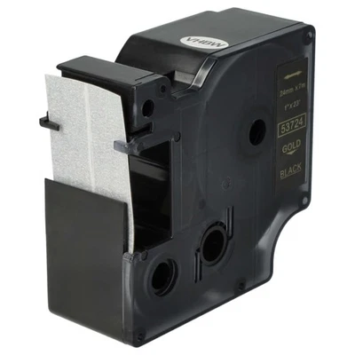 VHBW Schriftband für Dymo LabelWriter Duo 400 Duo Duo 450 Gold/Schwarz 24mm 7m