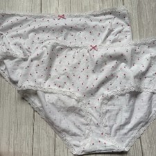 New Women's SKIMS Set Of 2 Snow Rose Lightweight Cotton Lace Briefs Size XL