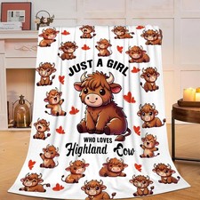 Just a Girl Who Loves Highland Cow Blanket Cute 40x50,