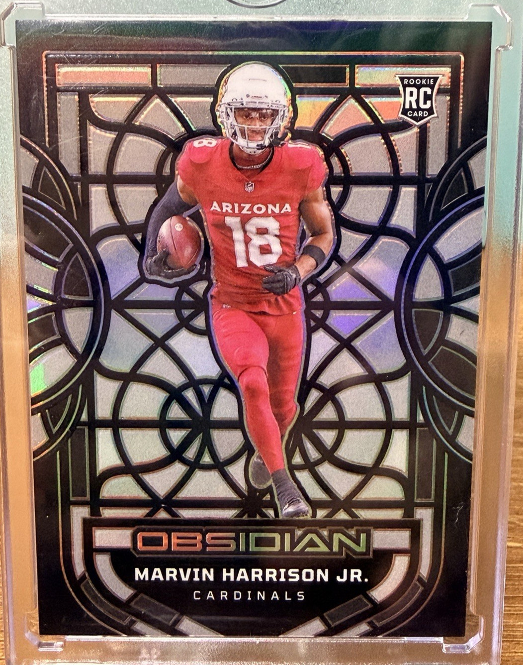 Marvin Harrison Jr. RC, Black Stained Glass Case Hit, 2024 Obsidian