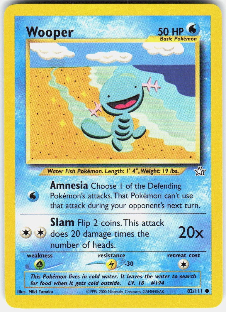 Wooper 082/111 Common Neo Genesis Pokemon EN Unlimited NM