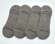 BOMBAS 4 pairs Men's Cushioned No Show Socks Size Large 9.5-13 Everyday Grey
