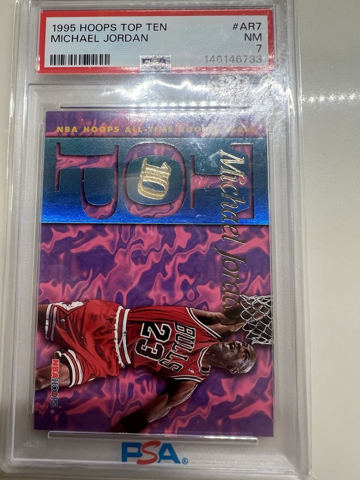 Hoops 1995 Michael Jordan Top Ten Insert #AR7 Chicago Bulls PSA 7