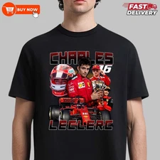 Charles Leclerc Signatur F1  Racing Team TShirt - Muticolors, Size S-5XL