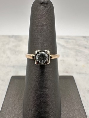 14K 2 Ton Gold Ring 2,3g Größe:6,0,40ctw mit Gutachten (TDY017413)