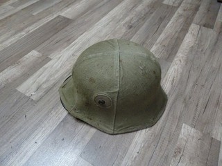 Orig WW1 German "Model 1916 Helmet With Cloth Cover" St. 66 Eisenhutte Silesia