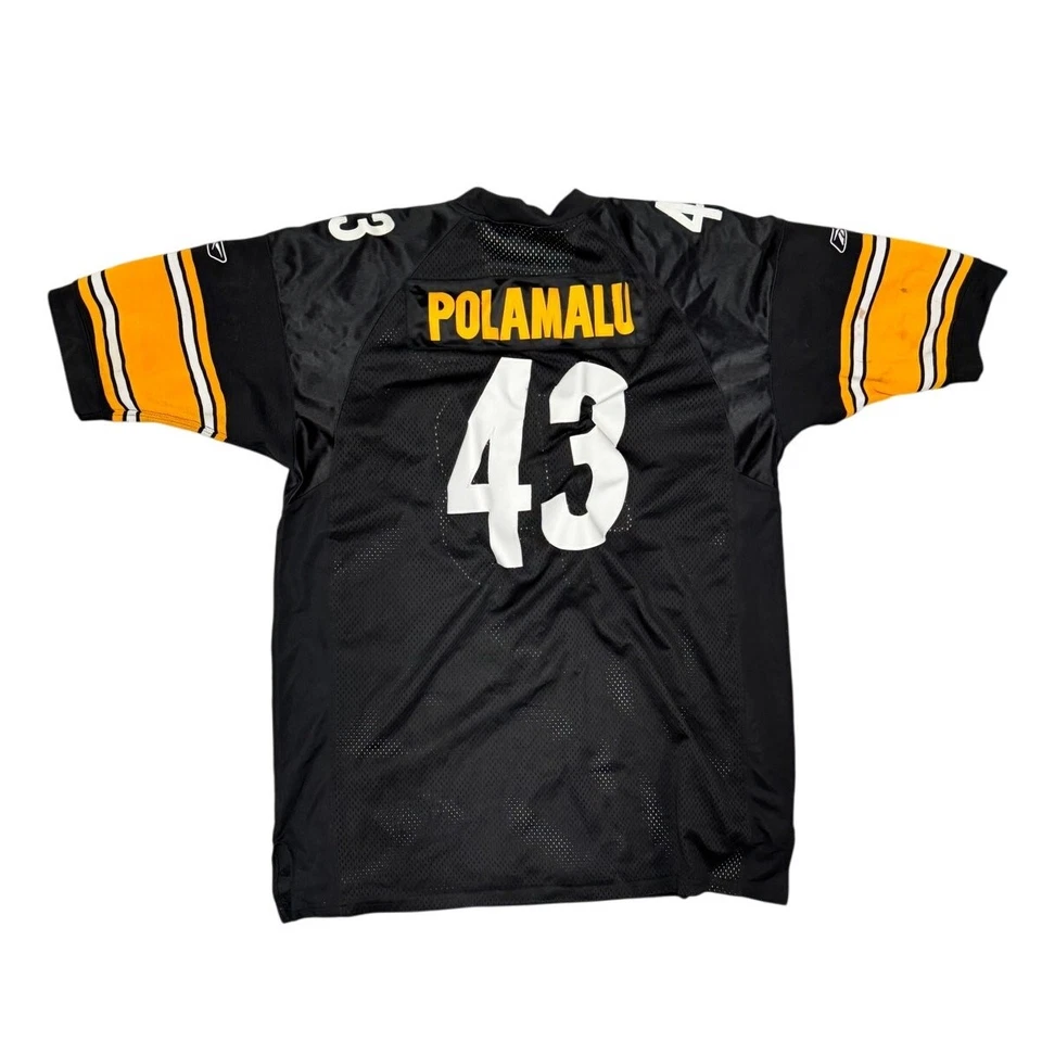 Camiseta deportiva Reebok Stitched Troy Polamalu #43 Pittsburgh Steelers NFL talla 54 Foto 2 de 4