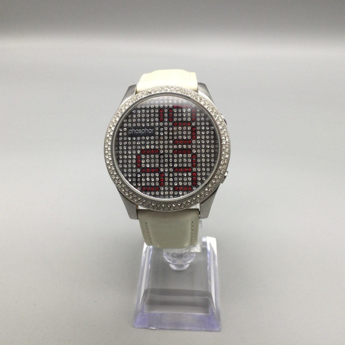 phosphor 腕時計 Phosphor Reveal Womens Watch 39mm Crystals LED Digital White