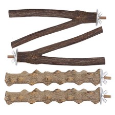 4 Pcs Bird Perches Parrot Stand Natural Wood Perch Parakeet Toys Bird Cage