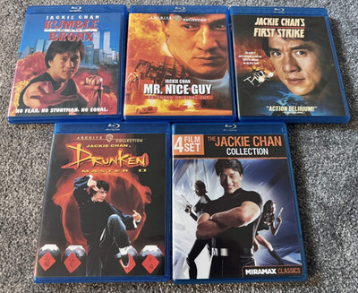 Jackie Chan FIVE blu-ray set, Rumble in the Bronx, Mr. Nice Guy, Drunken master