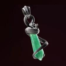 Venom’s Heart Pendant in Bronze, Rattlesnake Customized Energy Crystal Jewelry