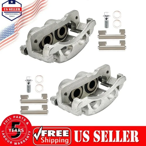 2x Front Caliper Set w/ Bracket & Hardware For 01-10 Chevrolet Silverado 2500HD