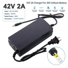 42V 2A Charger w/DC 5.5mmx2.5mm Plug Power Supply for 36V Lithium Li-ion Battery