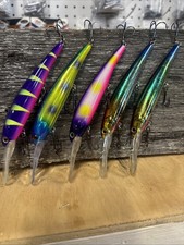 Lot of 5 Custom Painted Bandit Walleye Crankbait Fishing Lures