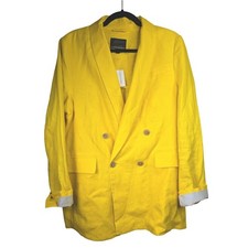 Banana Republic Women's Blazer 14 NWT 230 Yellow Gold Cotton Linen Fall Career