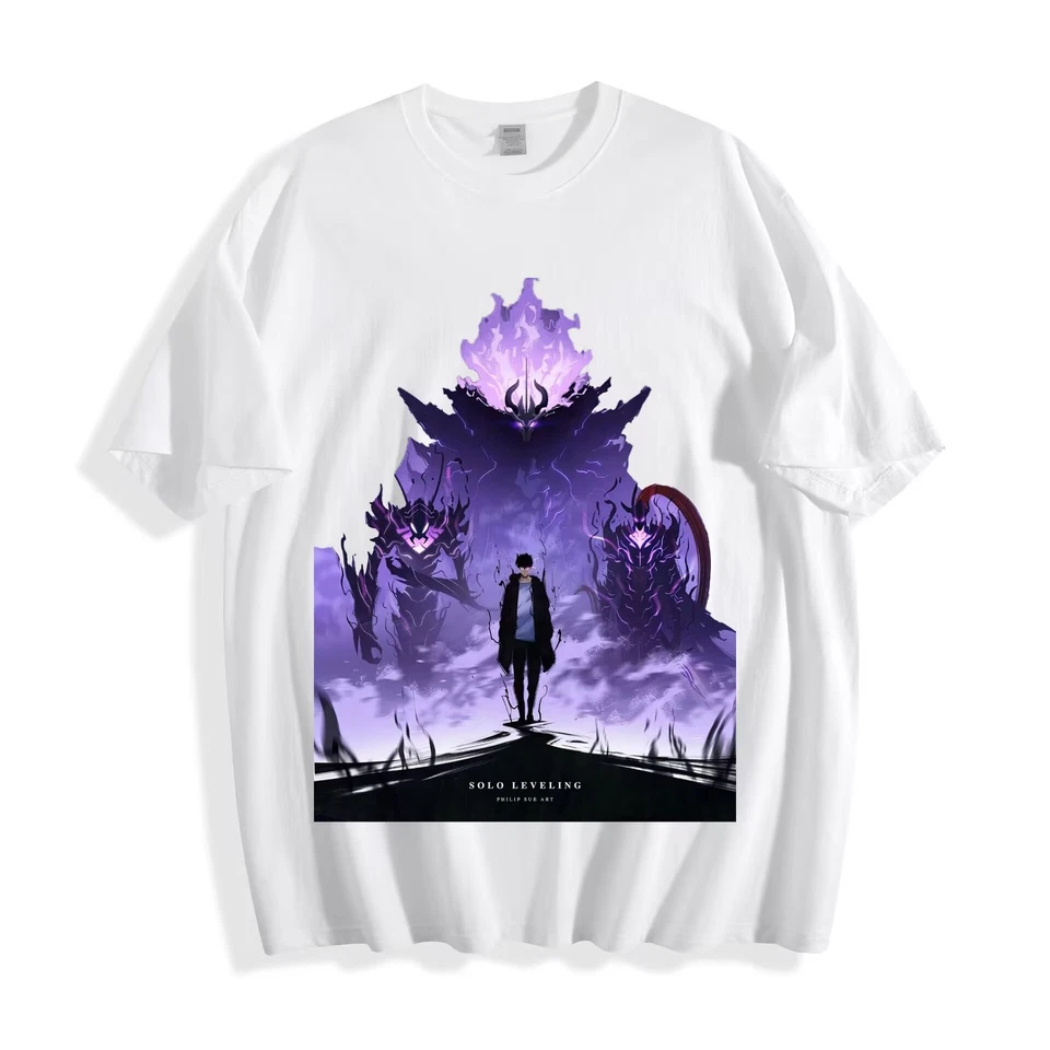 Camiseta Solo Leveling Sung Jinwoo & Shadows - Camiseta Unisex Diseño Fantasía Oscura Foto 2 de 4