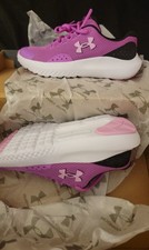 NEW UNDER ARMOUR UA GGS Surge 4 size 6Y DARK GREY PINK Sneakers Athletic Shoes