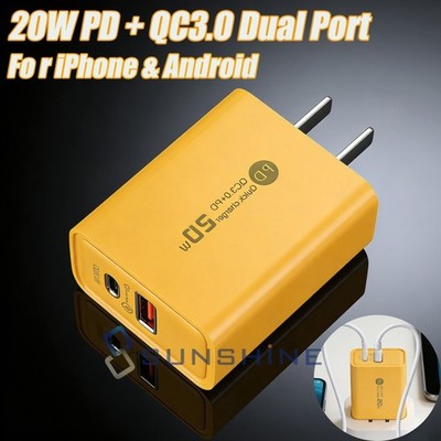 Fast Wall Charger For iPhone 17 16 15 14 13 12 11 X XR Pro Max Air iPad Charger