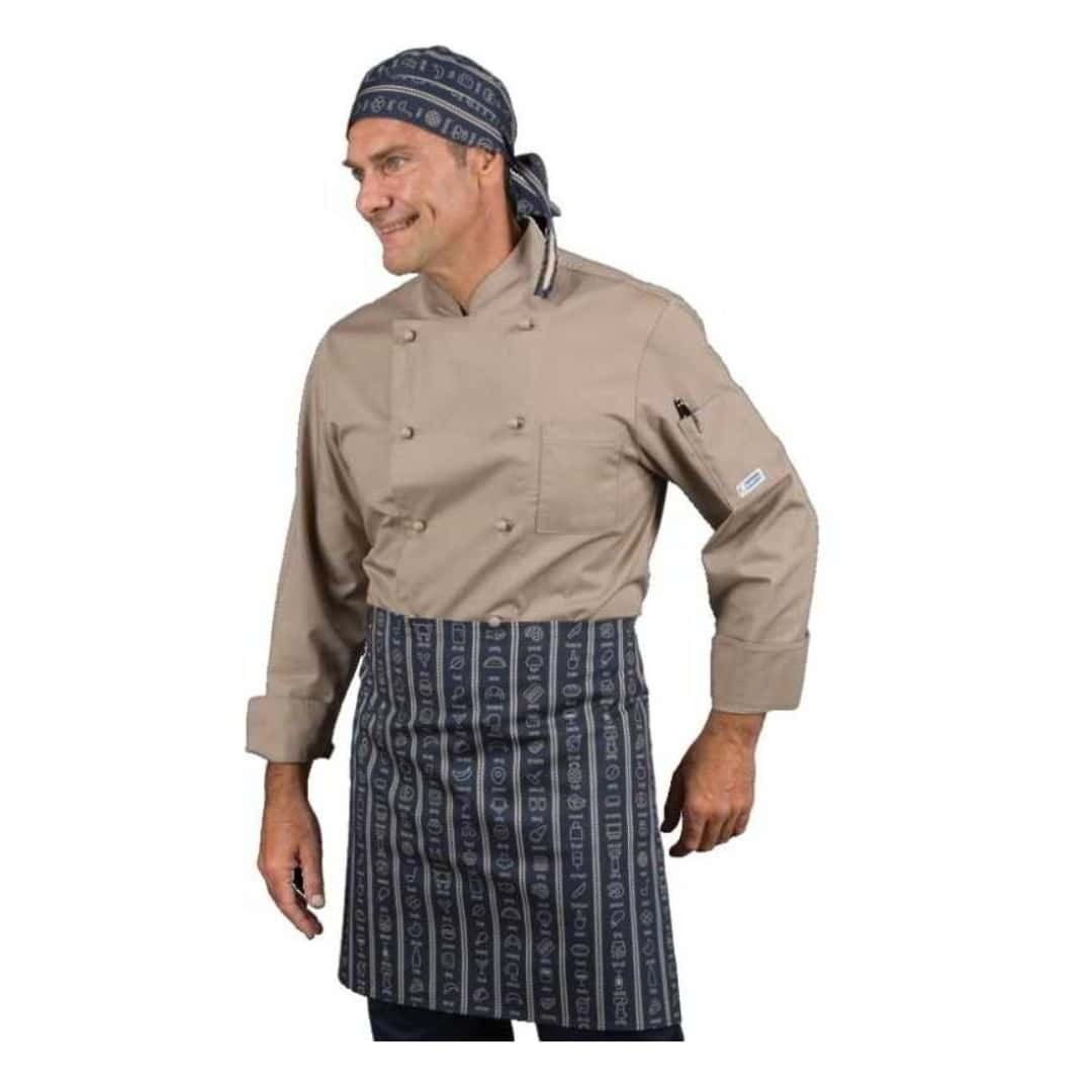 Chef Apron Nicaragua Icon Blue In Cotton - Isacco - Waiter Bar