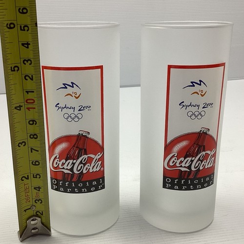 Juego de vasos esmerilados Coca Cola Partners Of Sydney 2000 Olympic X 2 - Imagen 11 de 12