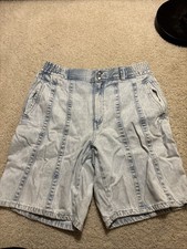 Vintage Bugle Boy Jean Shorts Light Acid Wash Size 31