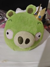 Angry Birds 5" Green King Pig Plush Gold Crown No Sound 2010