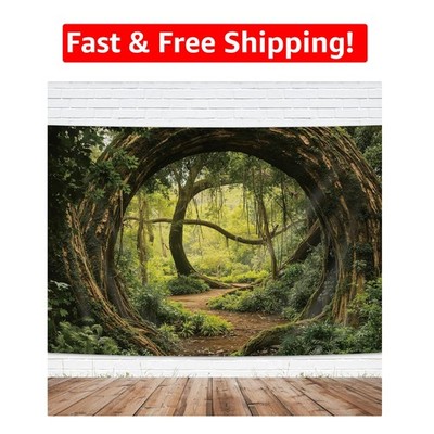 Tropical Jungle Trees Photography Backdrop 7Wx5H Feet - Enchanting Nature Scene