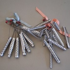 Metal Perforated Perm Rods Curlers Silver/Red 3/4in  7/8in MPN 4 5